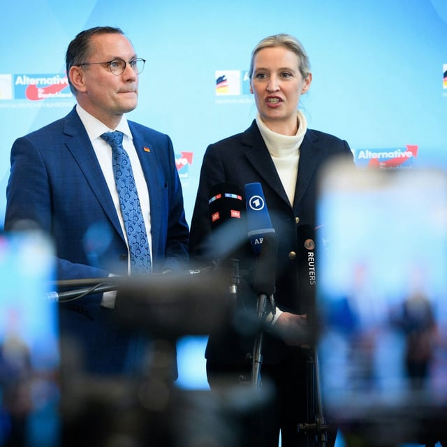 Haben die Parteichefs Tino Chrupalla (links) und Alice Weidel bald keine Parteizentrale mehr.