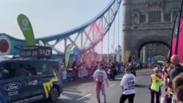 London Marathon disrupted by Youth Demand protestors.