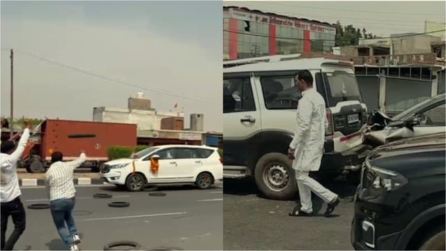 Tyres, stones thrown at Samajwadi Party MP's convoy in UP, Akhilesh Yadav reacts