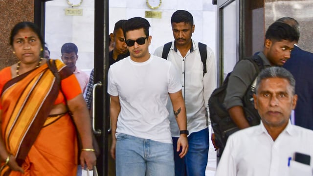 YouTuber Ranveer Allahbadia leaves the Maharashtra Cyber Cell office after appearing in connection with India's Got Latent case, in Mumbai, on April 15, 2025.