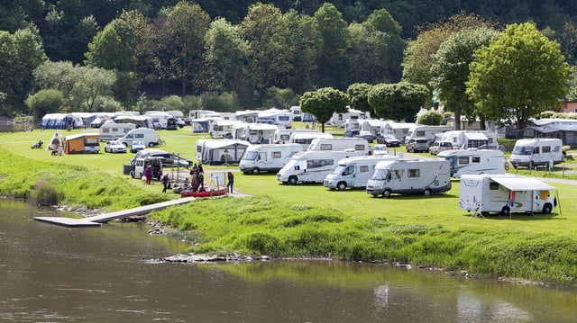 Campingplatz in Bad Karlshafen, Hessen.