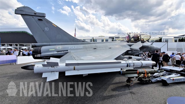 The first French Navy Rafale M in the latest standard known as "F4" on display at the Paris Air Show 2024. Picture by Xavier Vavasseur