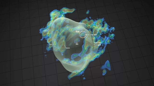 Astronomers discover Eos, a vast cloud of hydrogen near the Solar system. (Thomas Müller [HdA/MPIA] and Thavisha Dharmawardena [NYU])
