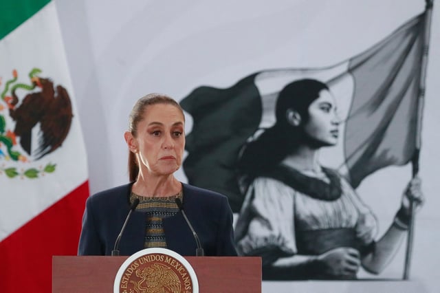 Mexico's President Claudia Sheinbaum speaks during an event marking the 87th anniversary of state oil company PEMEX, founded after the expropriation of foreign oil firms, in Mexico City, Mexico March 18, 2025. REUTERS/Henry Romero/File Photo