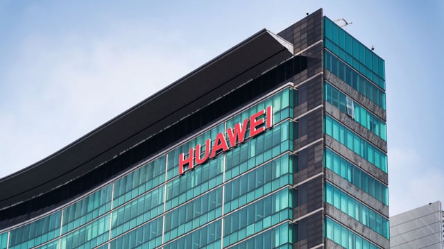 Skyscraper of a building of Huawei Headquarters.