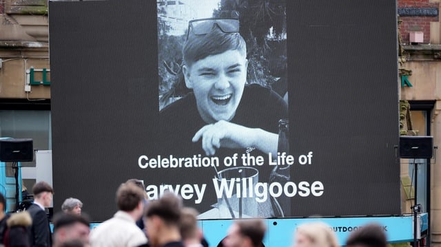 Tributes were paid to Harvey Willgoose before his funeral in February