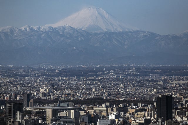 FILE - Mount Fuji is viewed, Jan. 29, 2021, in Tokyo. (AP Photo/Kiichiro Sato, file)