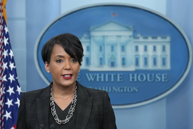 FILE - Former Senior Adviser to President Biden for Public engagement Keisha Lance Bottoms speaks during a daily briefing at the White House in Washington, Jan. 13, 2023. (AP Photo/Susan Walsh, File)