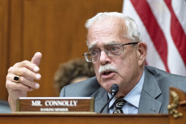 FILE - Ranking member Rep. Gerald Connolly, D-Va., speaks, April 19, 2023, on Capitol Hill in Washington. (AP Photo/Manuel Balce Ceneta, File)