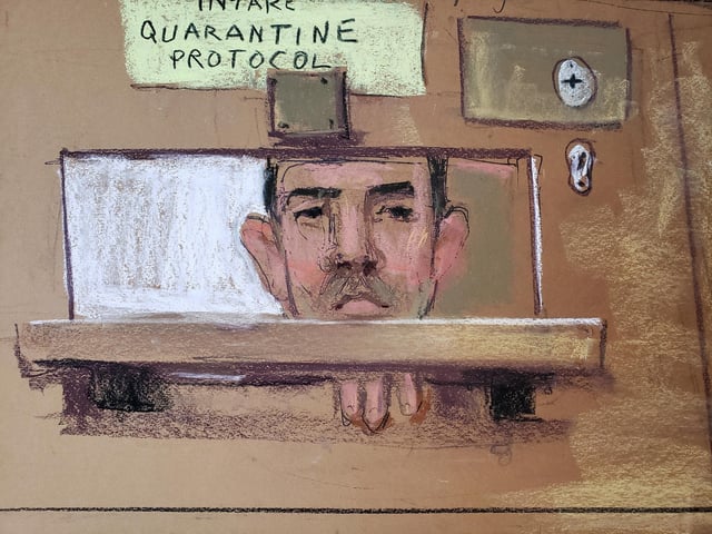 Timothy Hale-Cusanelli appears during a virtual hearing in a New Jersey court January 19, 2021 on charges related to the January 6th storming of the US Capitol in Washington.