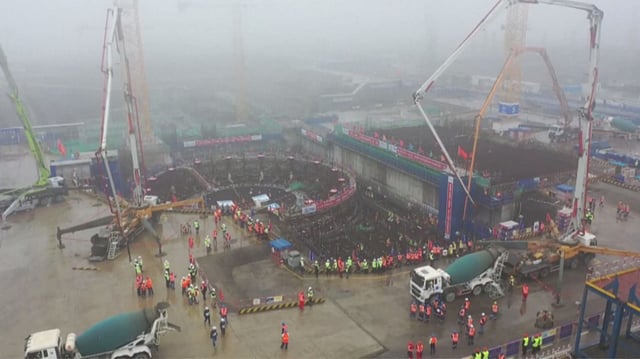 The construction site of Unit 4 of the Sanmen nuclear power plant in Taizhou City, Zhejiang Province, March 22, 2023. /CFP