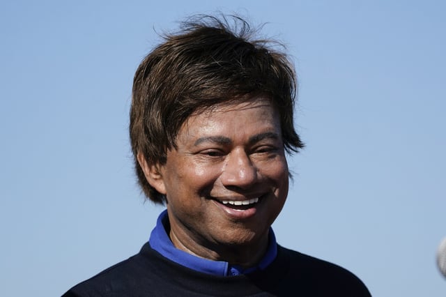 FILE - Rep. Shri Thanedar, D-Mich., speaks at the Labor Day parade in Detroit, Sept. 4, 2023. (AP Photo/Paul Sancya, File)