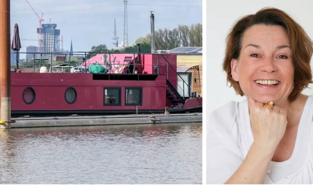 Links der Tatort, rechts das Opfer: Die Autorin Alexandra Fröhlich wurde auf ihrem Hausboot getötet.