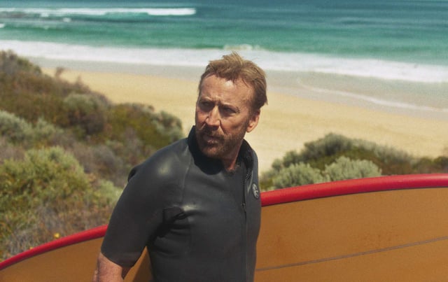 Nicolas Cage is the title character, a desperate man determined to surf on his favorite beach in “The Surfer.”