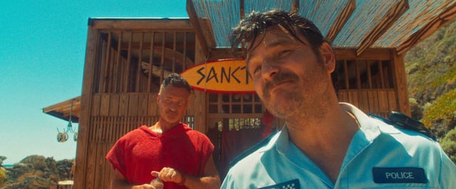 Julian McMahon and Justin Rosniak co-star in “The Surfer.”