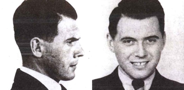 Josef Mengele de frente y de perfil.
Foto AFP