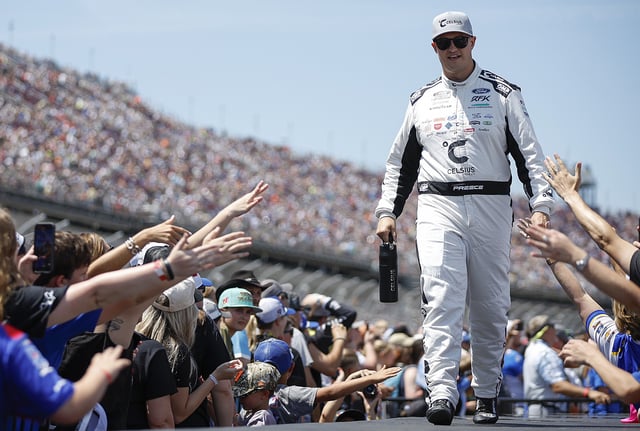 Ryan Preece, driver of the #60 Kroger/Celsius Ford, walks onstage during driver intros prior to the NASCAR Cup Series Jack Link&#39;s 500 at Talladega Superspeedway on April 27, 2025 in Talladega, Alabama.
