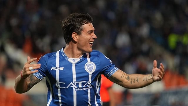 Luca Martínez Dupuy marcó el segundo gol de Godoy Cruz en el empate ante Gremio por Copa Sudamericana. Foto: Axel Lloret/UNO. 