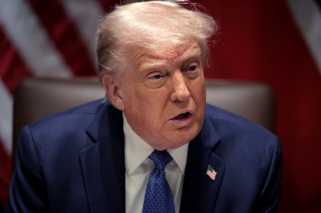 File. U.S. President Donald Trump delivers remarks during a bilateral lunch with Norway’s Prime Minister Jonas Gahr Store in the Cabinet Room at the White House on April 24, 2025 in Washington, DC. The leaders are expected to discuss security, trade, NATO and the war in Ukraine.