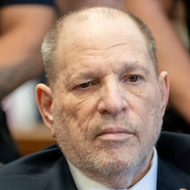 Harvey Weinstein appears in state court in Manhattan as jury selection continues in his retrial on Tuesday, April 29, 2025 in New York. (David Dee Delgado/Pool Photo via AP)