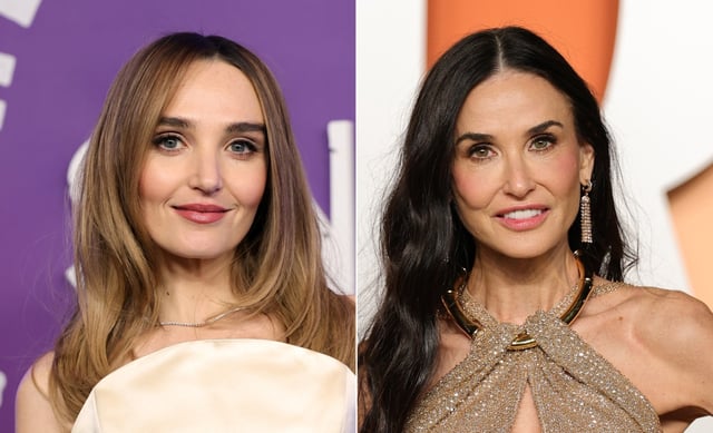 Chloe Fineman, left, and Demi Moore. (Getty Images)
