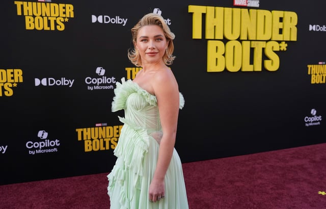 Florence Pugh posa en la alfombra roja del estreno de &#34;Thunderbolts&#34;. Fue hace unos días, en el Dolby Theatre de Los Ángeles. (AP/ Chris Pizzello)