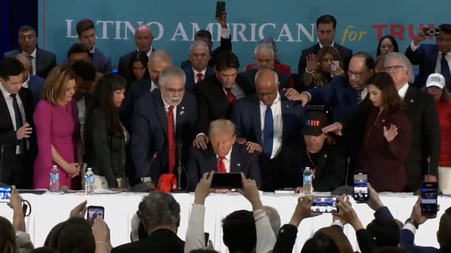 Donald Trump sat down during a roundtable event and spoke about the economy and immigration with Latino voters.