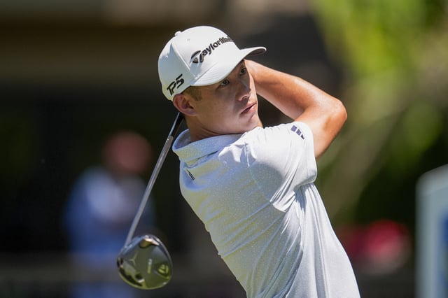 Apr 19, 2025; Hilton Head, South Carolina, USA; Collin Morikawa tees off on three during the third round of the RBC Heritage golf tournament. Mandatory Credit: Jim Dedmon-Imagn Images/File Photo