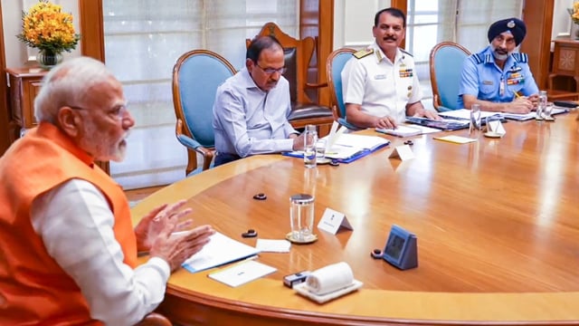 NSA Ajit Doval during a meeting chaired by Prime Minister Narendra Modi in New Delhi.