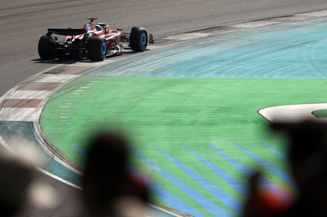 May 5, 2024; Miami Gardens, Florida, USA; Ferrari driver Charles Leclerc (16) during the Miami Grand Prix at Miami International Autodrome. Mandatory Credit: Peter Casey-USA TODAY Sports