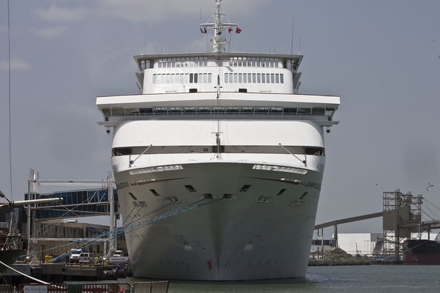 The Carnival Cruise Lines Ecstasy at the Galveston Cruise Ship Terminal Saturday, July 24, 2010, in Galveston. This is not the ship people were aboard prior to the fight.