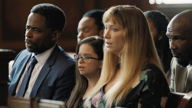 Dule Hill, Imogen Faith Reid Christina Hendricks and Jerod Haynes in Good American Family.