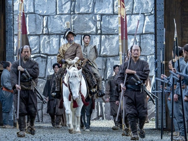 Hiroyuki Sanada (centre) is seen her as Yoshii Toranaga, in a scene from season 1 of Shōgun. FX and Disney announced April 30 that the series will return to Vancouver in January 2026 to begin production on season 2. 