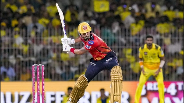 Punjab Kings' captain Shreyas Iyer in action against CSK. (PTI)