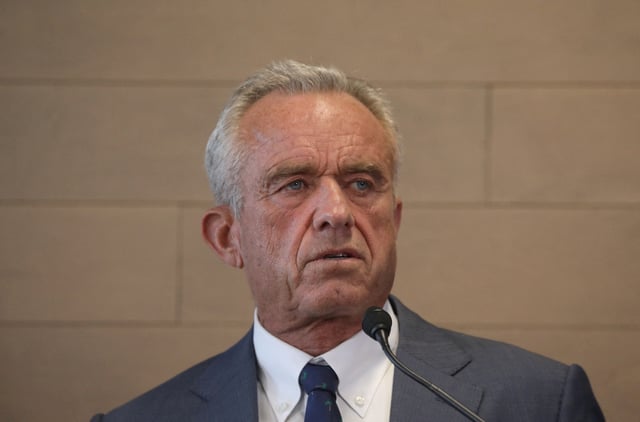 U.S. Health Secretary Robert F. Kennedy Jr. speaks during a press conference while visiting the Osher Center for Integrative Health at the University of Utah in Salt Lake City, Utah, U.S. April 7, 2025.  REUTERS/Jim Urquhart/File Photo