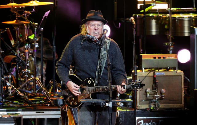 Neil Young performs onstage during the Light Up The Blues 7 Concert celebrating Autism Speaks&#39; 20th Anniversary at the Greek Theatre on April 26, 2025 in Los Angeles, California.