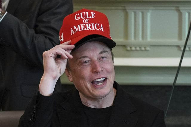 Elon Musk speaks during a cabinet meeting at the White House, Wednesday, April 30, 2025, in Washington. (AP Photo/Evan Vucci)