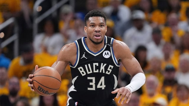 Star forward Giannis Antetokounmpo and Milwaukee were eliminated on Tuesday night in Indianapolis.  (AP Photo/Michael Conroy)