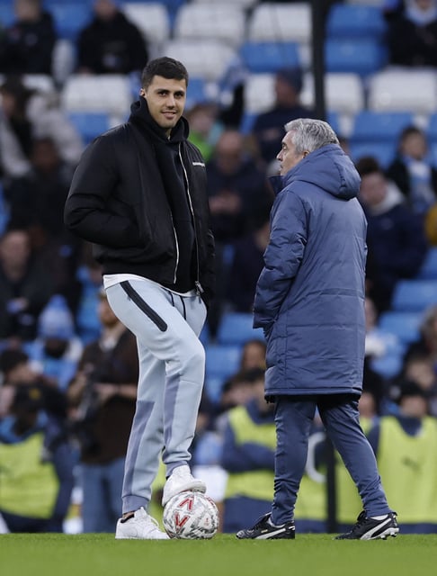 Soccer Football - FA Cup - Fifth Round - Manchester City v Plymouth Argyle - Etihad Stadium, Manchester, Britain - March 1, 2025 Manchester City's Rodri before the match Action Images via Reuters/Jason Cairnduff/ File Photo