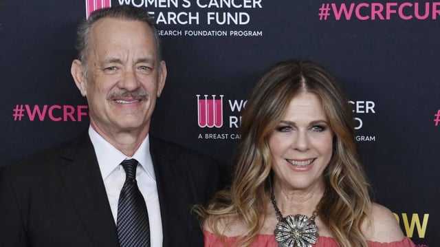 Tom Hanks (L) and Rita Wilson shared tributes to each other on social media to mark their 37th wedding anniversary. File Photo by Jim Ruymen/UPI
