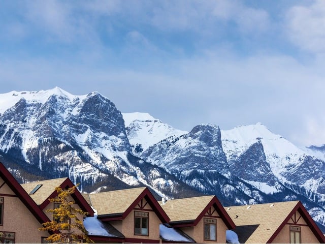 Canmore, with its views of the mountains, has some of the most expensive property values in Canada.