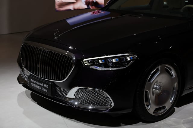 A Mercedes-Maybach S 680 is displayed at the Mercedes-Benz booth during a media day for the Auto Shanghai show in Shanghai, China April 24, 2025. REUTERS/Go Nakamura/File photo
