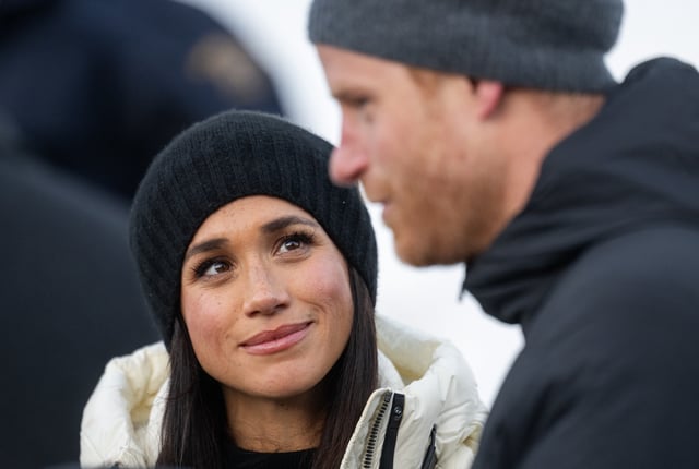 Meghan, Duchess of Sussex and Prince Harry, Duke of Sussex attends the Skeleton Finals during day two of the 2025 Invictus Games.