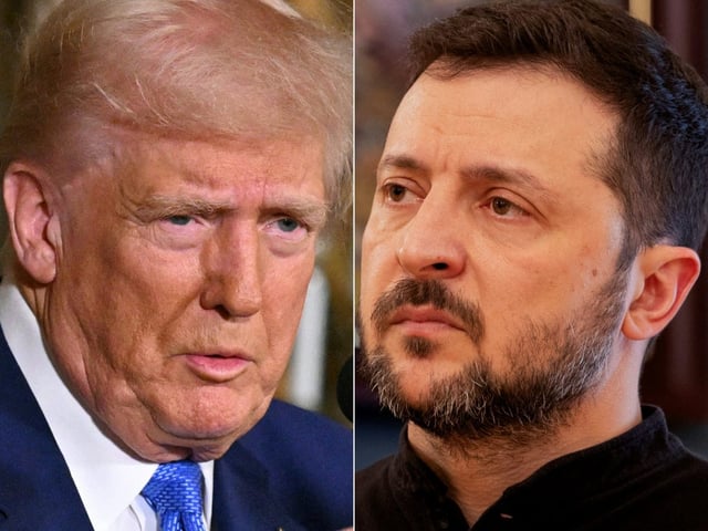 Donald Trump and Volodymyr Zelensky have clashed over the months-long process of securing a minerals deal (Photo: Roberto Schmidt/Tetiana Dzhafarova/AFP/Getty)