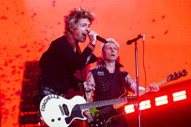 Green Day performs on the main stage during weekend two of the Coachella Valley Music and Arts Festival in Indio on Saturday, April 19, 2025. (Photo by Drew A. Kelley, Press-Telegram/SCNG)
