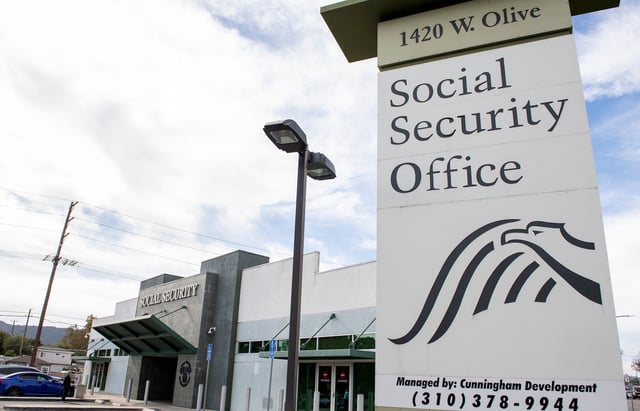 A view of a Social Security Administration building in Burbank, Calif., on Nov. 5, 2020. (Photo by Valerie Macon /AFP via Getty Images)