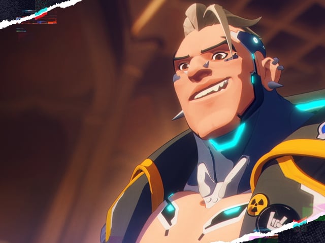 A close up of the newest tank hero Hazard.