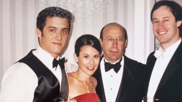 Allison Winn Scotch pictured in the dress at her brother’s wedding in 2003.