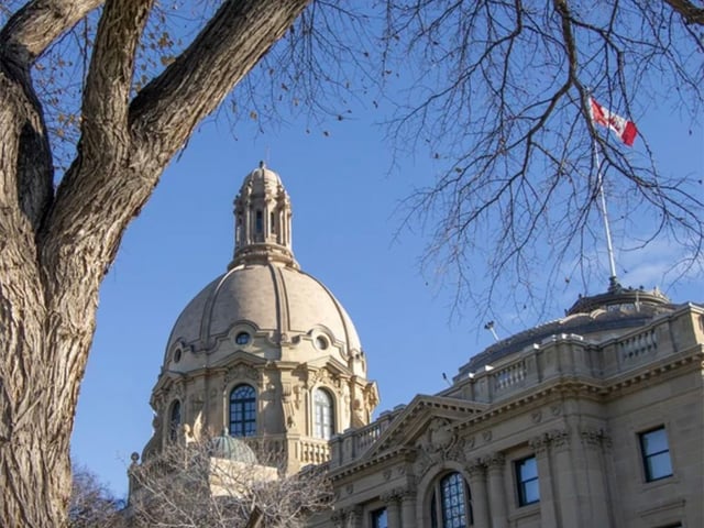 The Alberta legislature building in Edmonton.