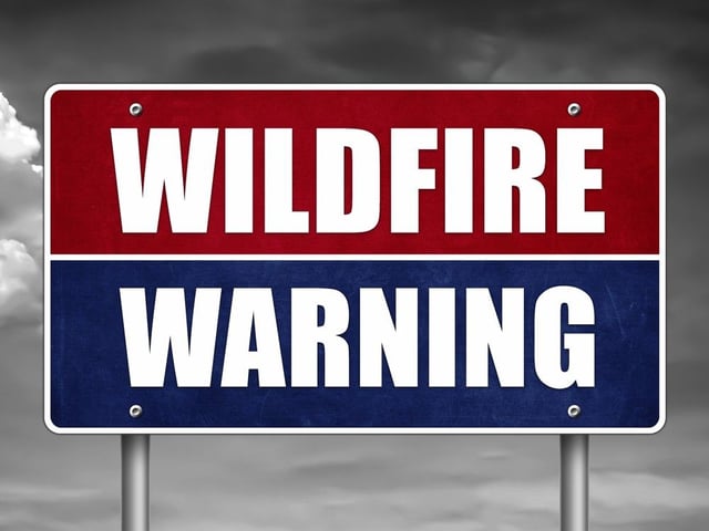 Wildfire Warning sign - stock photo
